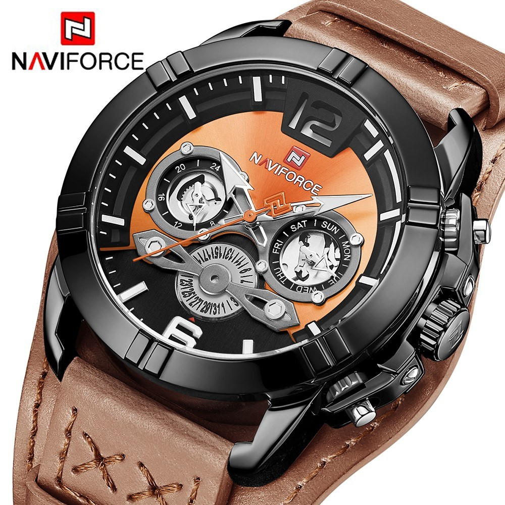 ساعت مچی عقربه‌ای مردانه نیوی فورس مدل سه موتوره