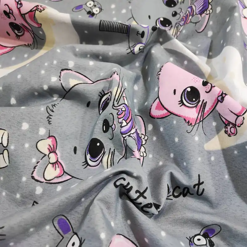 پارچه ملحفه مدل کودک طرح پیشی کد B