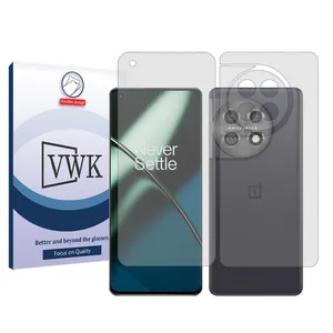 VWK Tough model transparent screen protector suitable for OnePlus 11 mobile phone along with the back protector