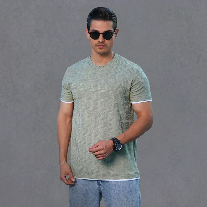 تی شرت آستین کوتاه مردانه کد 1107-043