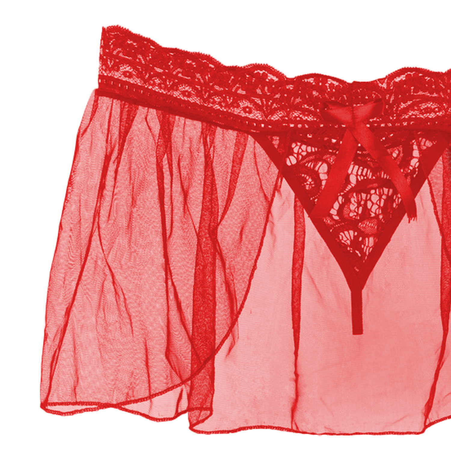 شورت زنانه شباهنگ مدل  Lace Skirt رنگ قرمز -  - 2