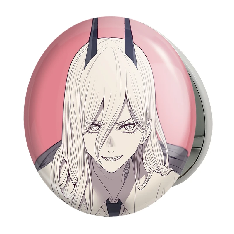 آینه جیبی خندالو طرح پاور انیمه مرد اره ای Chainsaw Man مدل تاشو کد 23208 