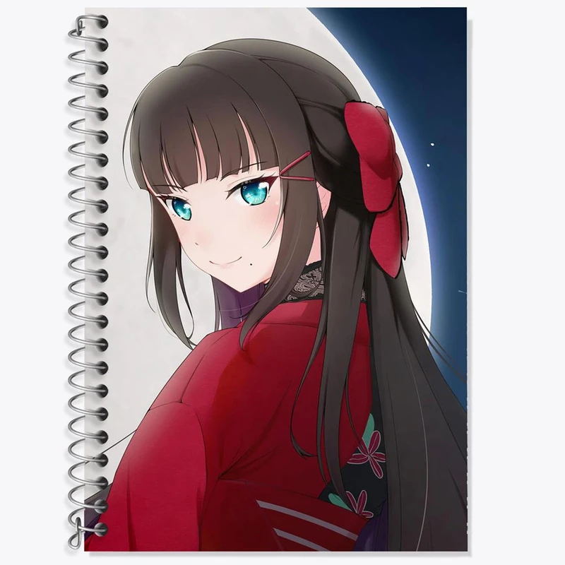 دفتر زبان 50 برگ خندالو مدل دو خط طرح دیا انیمه مادوکا مجیکا Madoka Magica کد 18414