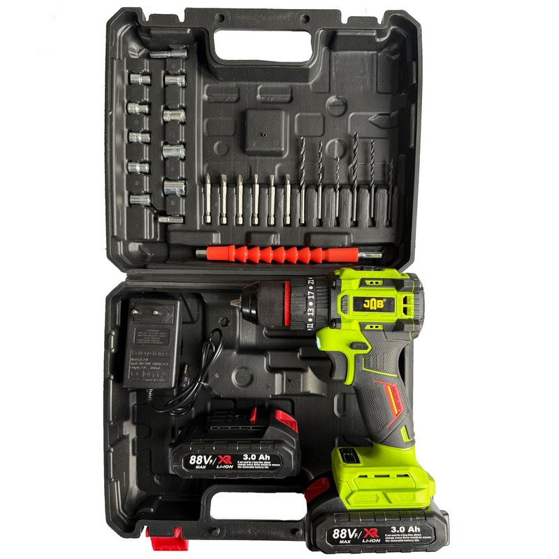 پیچ گوشتی شارژی 88 ولت سه نظام جاب مدل JB-88 POWER X مجموعه 40 عددی