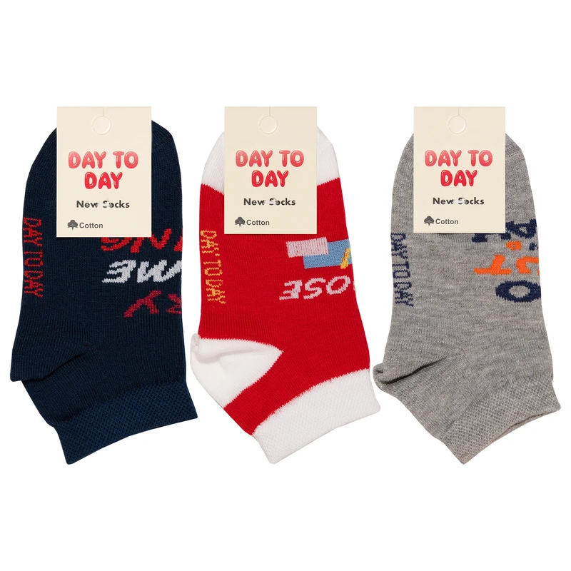 جوراب ساق کوتاه بچگانه دی تو دی مدل DT31-5 مجموعه 3 عددی