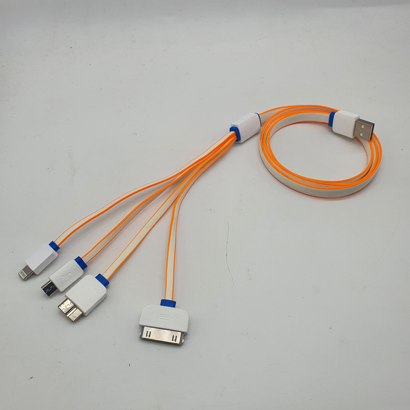 کابل تبدیل USB به microUSB / لایتنینگ / 30 پین / micro b مدل 4in1 طول 1 متر