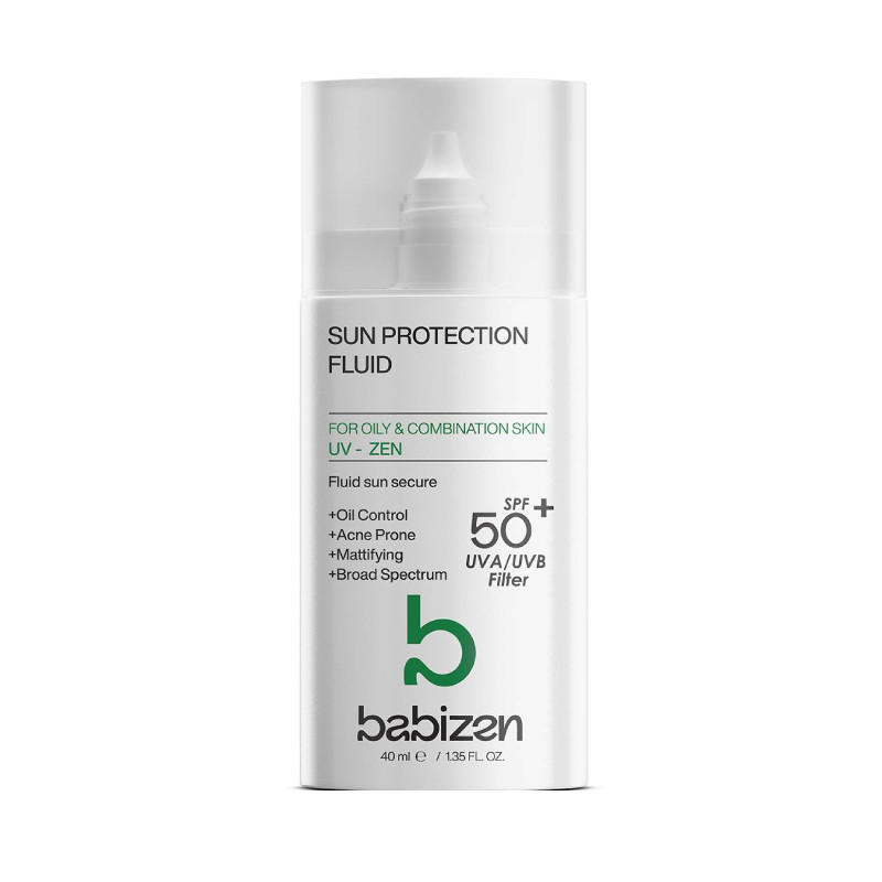 کرم ضد آفتاب بی‌رنگ دست، صورت، گردن، دور چشم، بدن، پا بابیزن SPF 50 مدل O-C-UV-ZEN ‌مناسب برای پوست های چرب، حساس، مختلط حجم 40 میلی‌لیتر