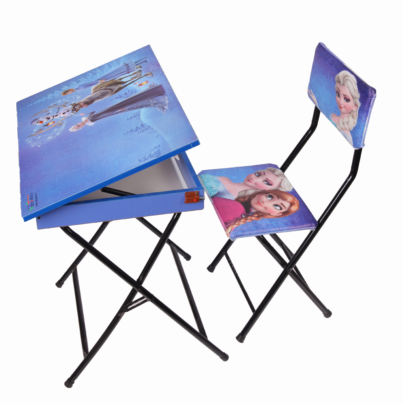 میز تحریر باکسدار و صندلی طرح فروزن (وایت بردی،تاشو،تنظیم شونده ارتفاع)