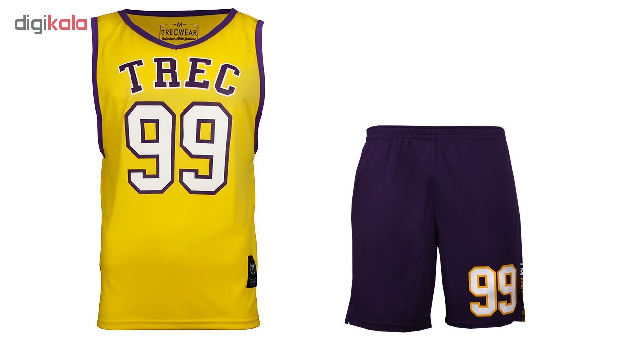 ست تاپ و شلوارک ورزشی مردانه  مدل Yellow-Purple 99 -  - 2