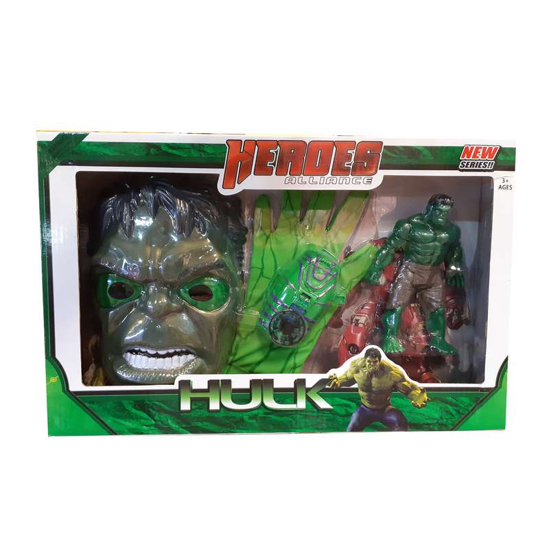 ست ماسک دستکش و آدمک هالک مدل 3028 Hulk