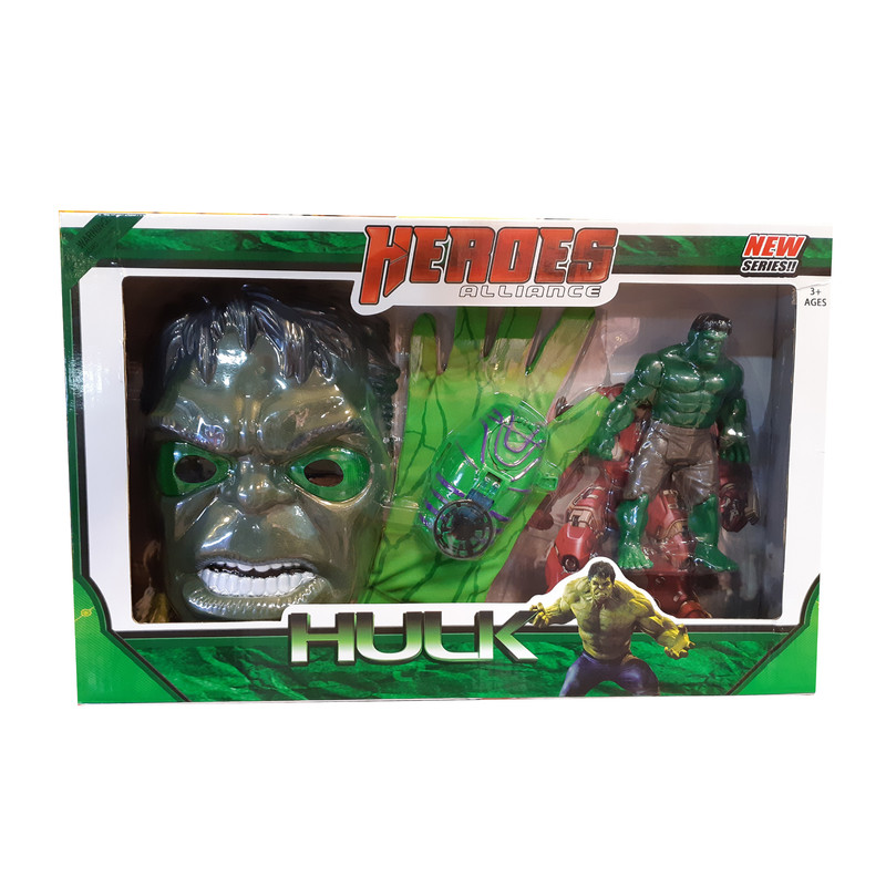ست ماسک دستکش و آدمک هالک مدل 3028 Hulk