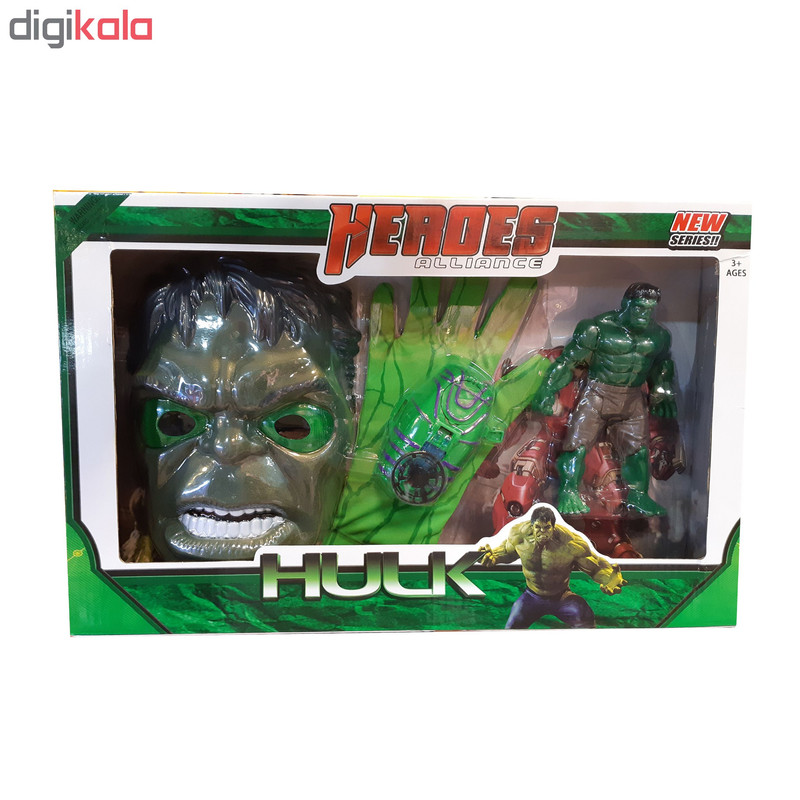 ست ماسک دستکش و آدمک هالک مدل 3028 Hulk