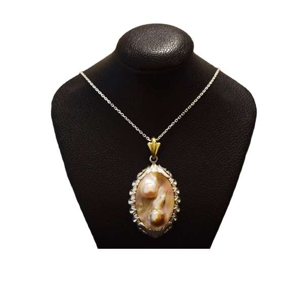 گردنبند نقره زنانه مدل مروارید m-8575