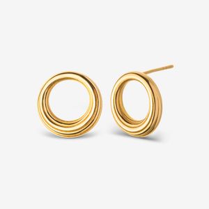 گوشواره میخی طلا 18 عیار زنانه گلدم مدل حلقه ایی E245002