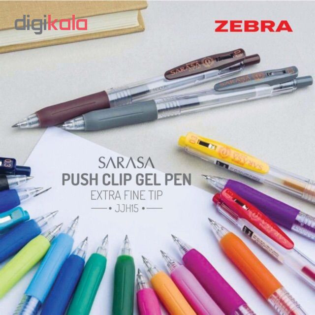 روان نویس 20 رنگ زبرا مدل SARASA CLIP با قطر نوشتاری 0.5 میلی متر