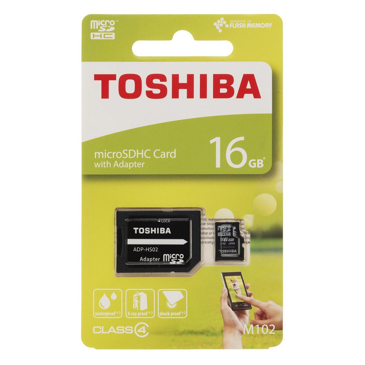 کارت حافظه microSDHC توشیبا مدل M102 کلاس 4 همراه با آداپتور SD ظرفیت 16 گیگابایت