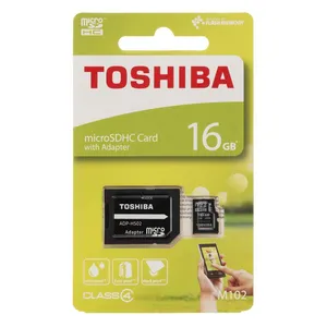 کارت حافظه microSDHC توشیبا مدل M102 کلاس 4 همراه با آداپتور SD ظرفیت 16 گیگابایت