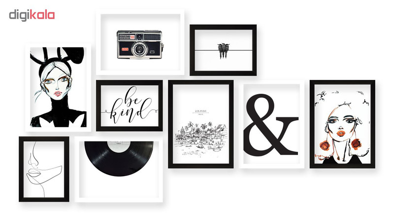تابلو هیلما گالری کد HAP1776 BLACK&WHITE مجموعه 9 عددی تابلو هیلما گالری کد HAP1776 BLACK&WHITE مجموعه 9 عددی