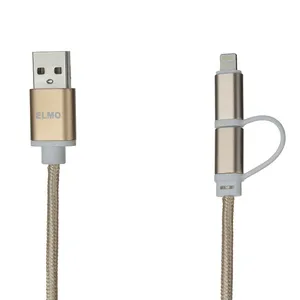 ELMO X-T-N USB To MicroUSB / Lightning Charger Cable 1m