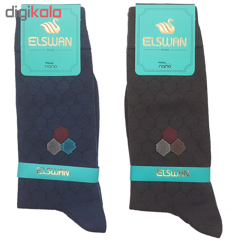 جوراب مردانه ال سون طرح لانه زنبوری کد PH30 مجموعه 12 عددی