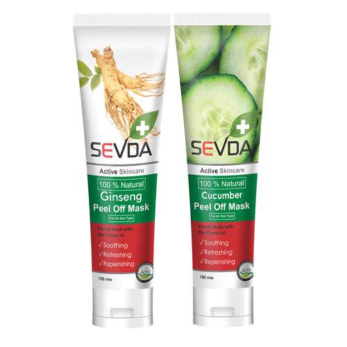  ماسک صورت سودا مدل خیار و جنسینگ حجم 100 میلی لیتر مجموعه 2 عددی