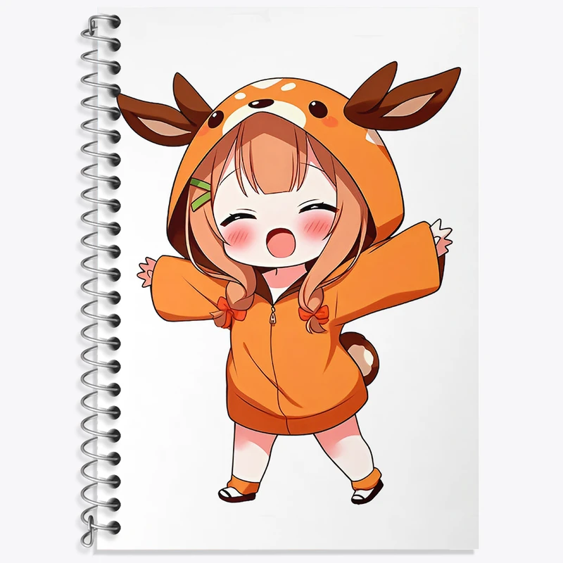 دفتر زبان 50 برگ خندالو مدل دو خط طرح دخترانه کیوت کد N2092