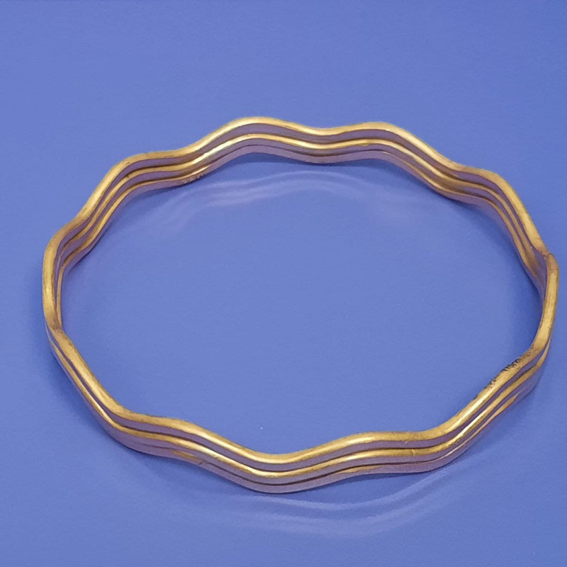 النگو طلا 18 عیار زنانه گالری یارطلا مدل آینه ای کد AL30-Z-2