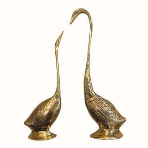 مجسمه برنزی مدل قو عاشق کد M119 مجموعه دو عددی