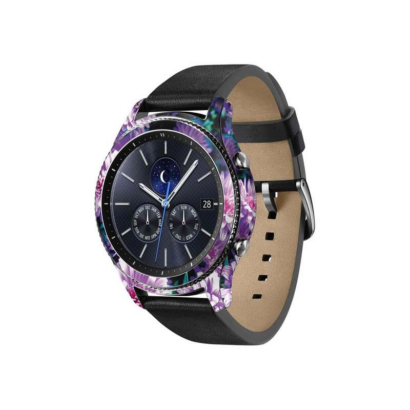 برچسب ماهوت طرح Purple-Flower مناسب برای ساعت هوشمند سامسونگ Galaxy Gear S3 Classic