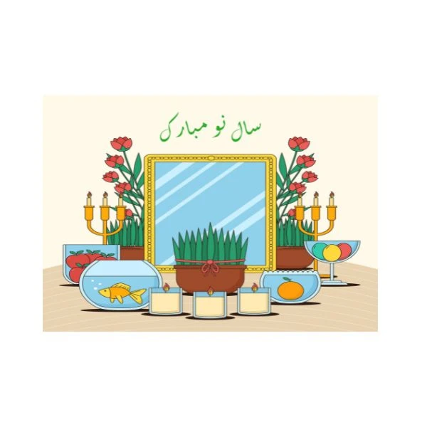 پوستر مدل تبریک سال نو طرح نوروز هفت سین