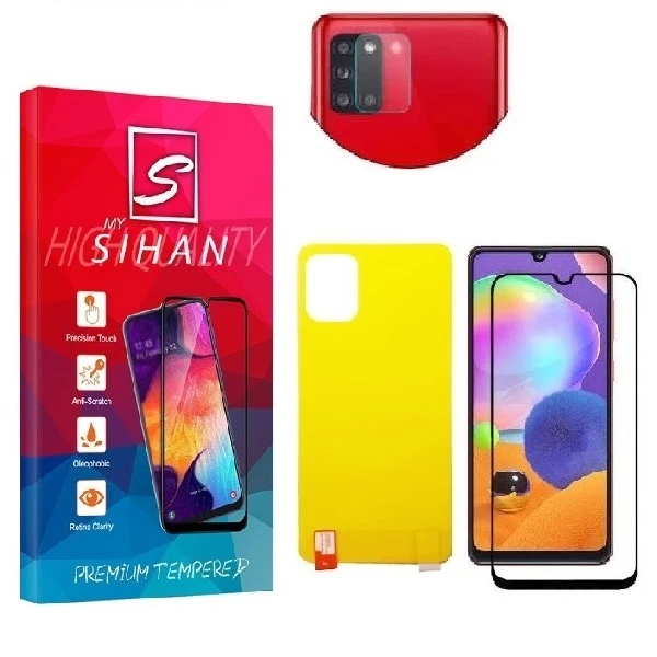 محافظ صفحه نمایش مای سیحان مدل FUL مناسب برای گوشی موبایل Galaxy A31 به همراه محافظ پشت گوشی و محافظ لنز دوربین