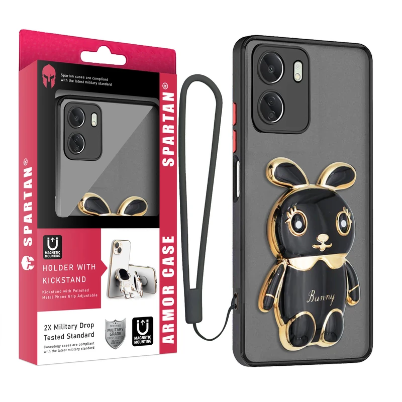 کاور اسپارتان مدل MBC Bunny strap مناسب برای گوشی موبایل شیائومی Redmi 13C/ Poco C65 به همراه بندآویز