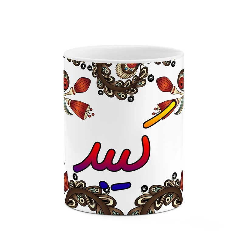 ماگ کاکتی مدل اسم کیبد طرح سنتی گل و بته کد mgh46648