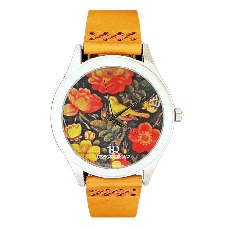 ساعت مچی عقربه ای زنانه اچ آر دیزاین گروپ مدل گل و مرغ w089