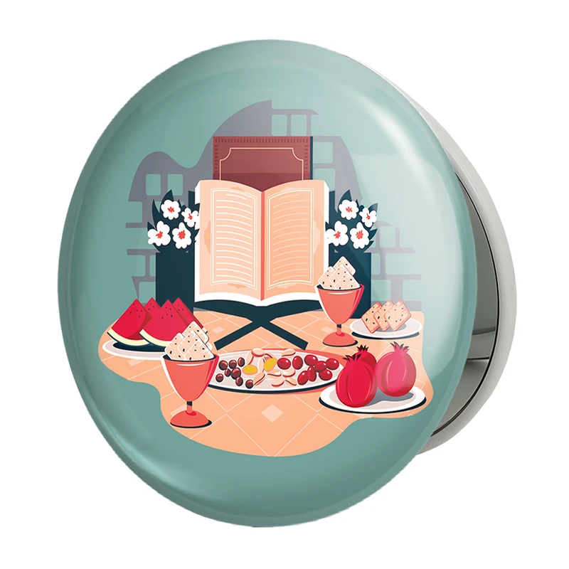 آینه جیبی خندالو طرح شب یلدا مدل تاشو کد 20387 