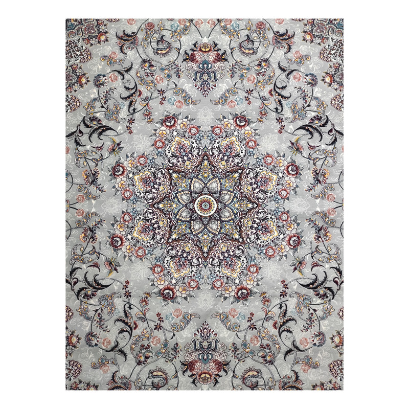 فرش ماشینی مشهد کد 722146 زمینه طوسی