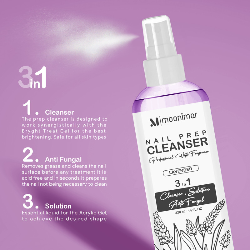 کلینزر کاشت ناخن مونیمار مدل Lavender حجم 420 میلی لیتر کلینزر کاشت ناخن مونیمار مدل Lavender حجم 420 میلی لیتر