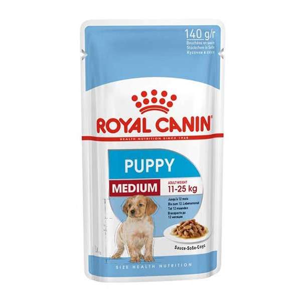 پوچ سگ رویال کنین مدل Medium Puppy وزن 140 گرم