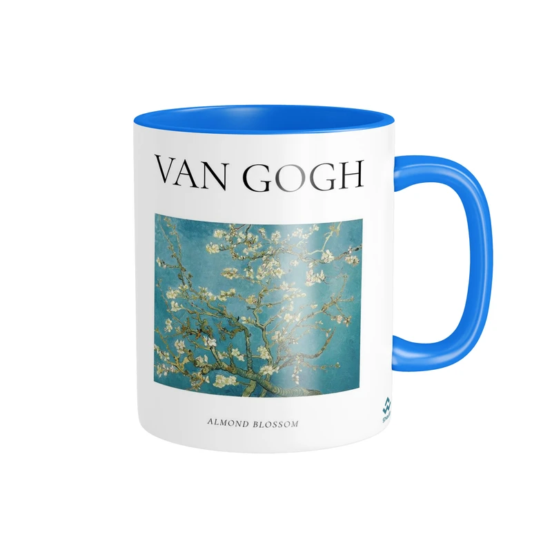 ماگ شادیت مدل نقاشی شکوفه های بادام کد 219