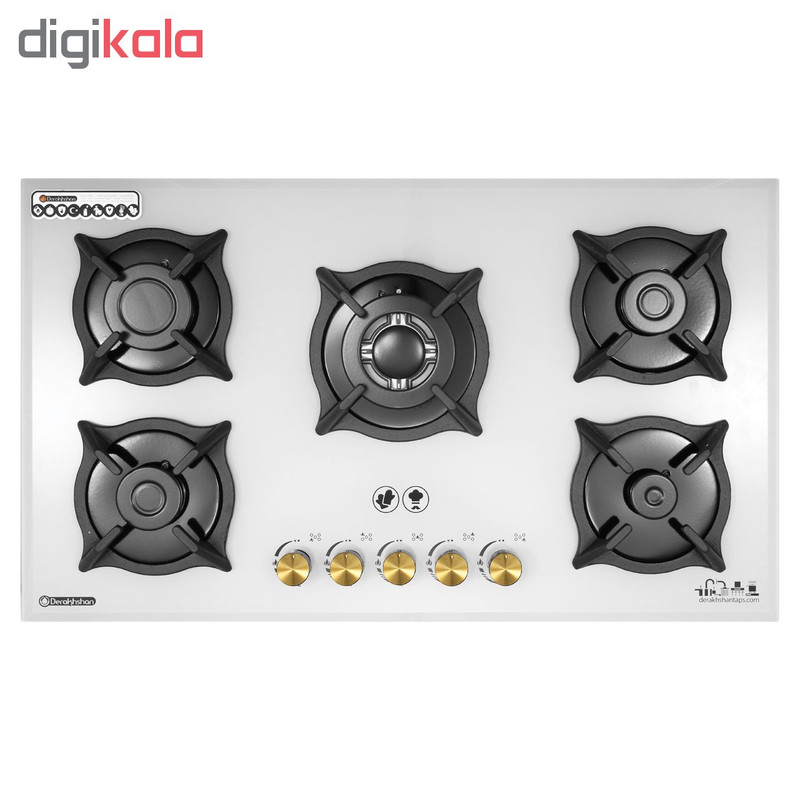 هود و اجاق گاز صفحه ای درخشان مدل نوت سفید G623