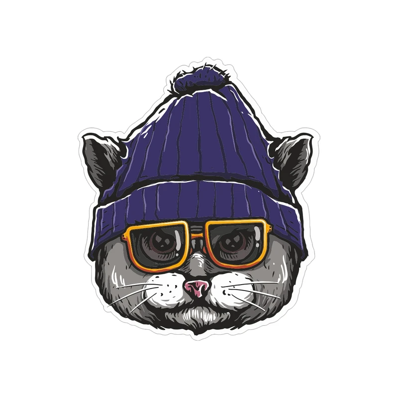 برچسب لپ تاپ پویا مارکت طرح گربه ولگرد کد 2064