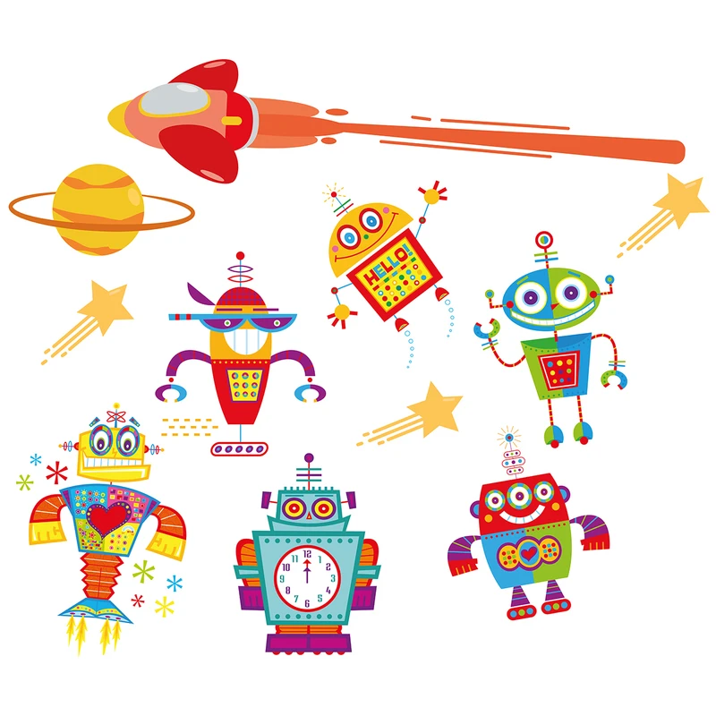 استیکر دیواری صالسو آرت طرح cute robot mjr