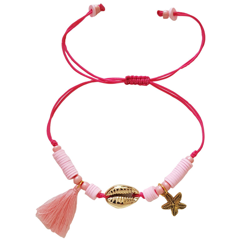 پابند زنانه ماه فام مدل صدف و ستاره دریایی