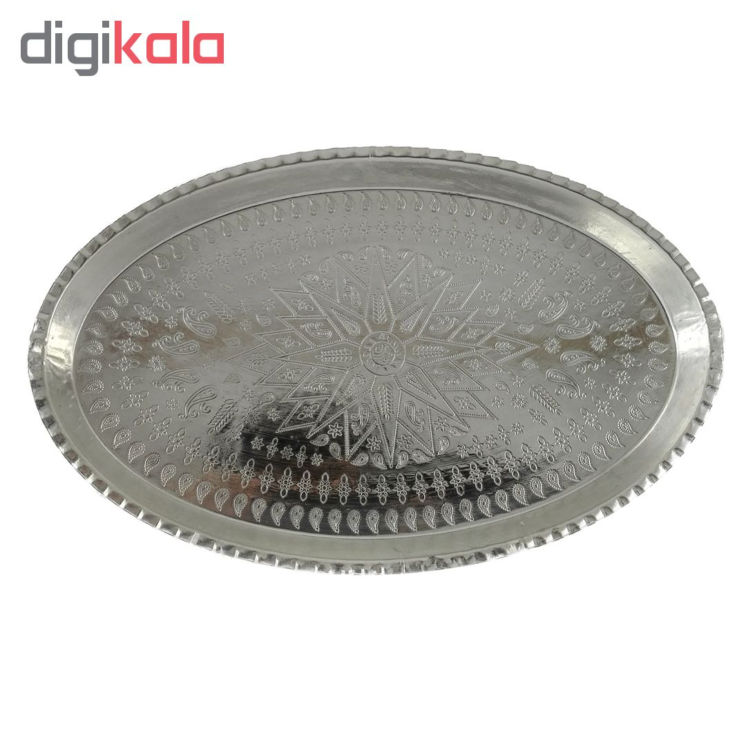 سینی مسی طرح بیضی کد 4010 سایز 7 قطر 38 سانتی متر