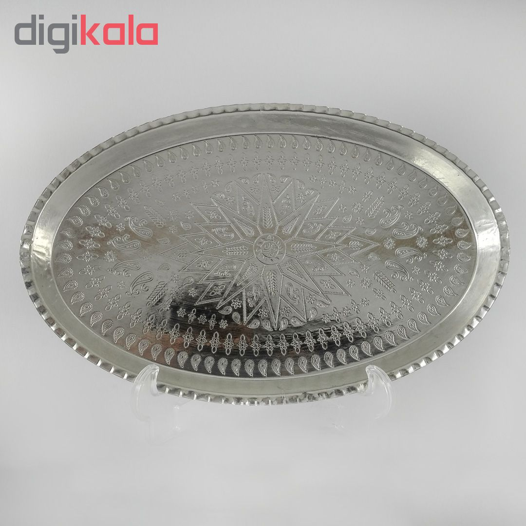 سینی مسی طرح بیضی کد 4010 سایز 7 قطر 38 سانتی متر