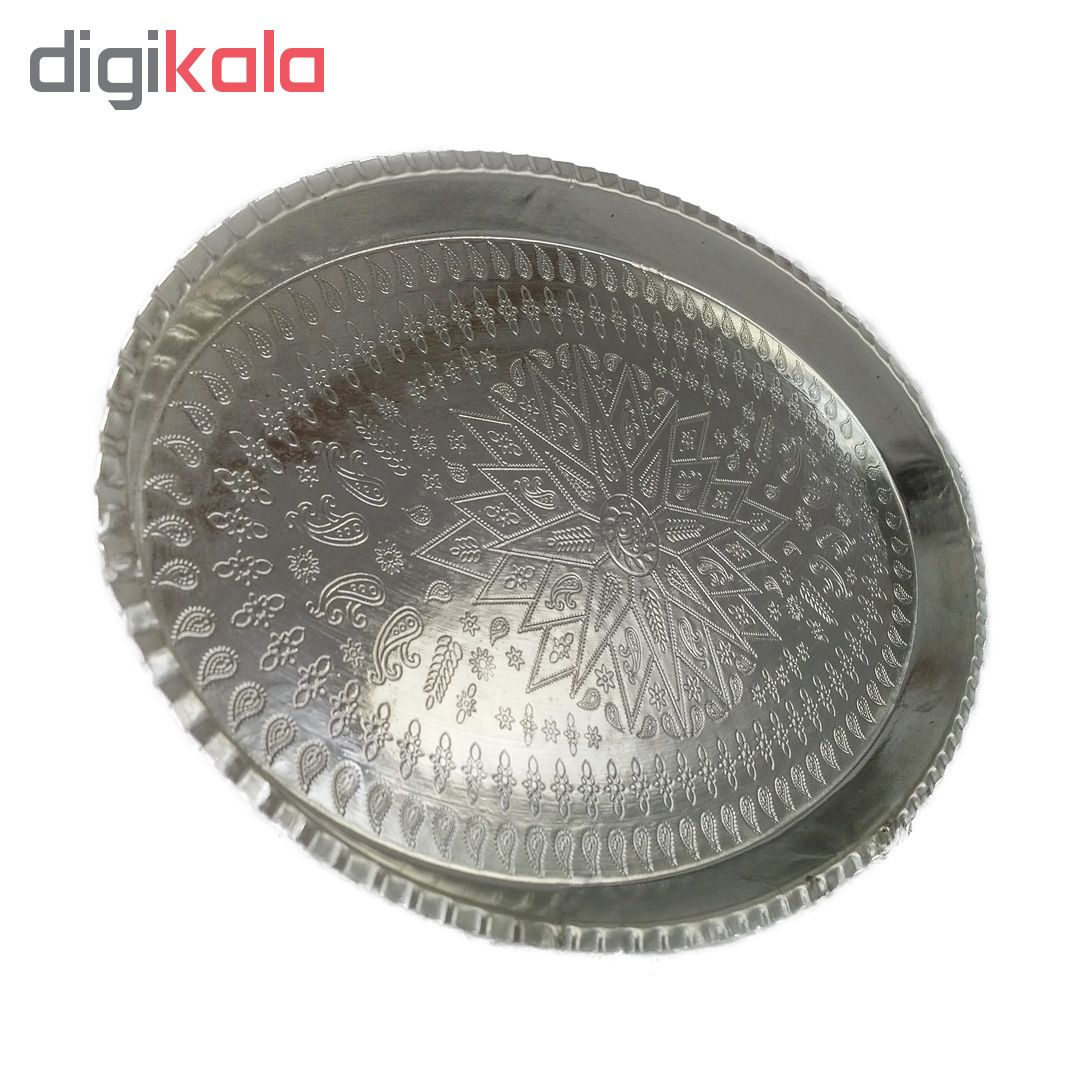 سینی مسی طرح بیضی کد 4010 سایز 7 قطر 38 سانتی متر