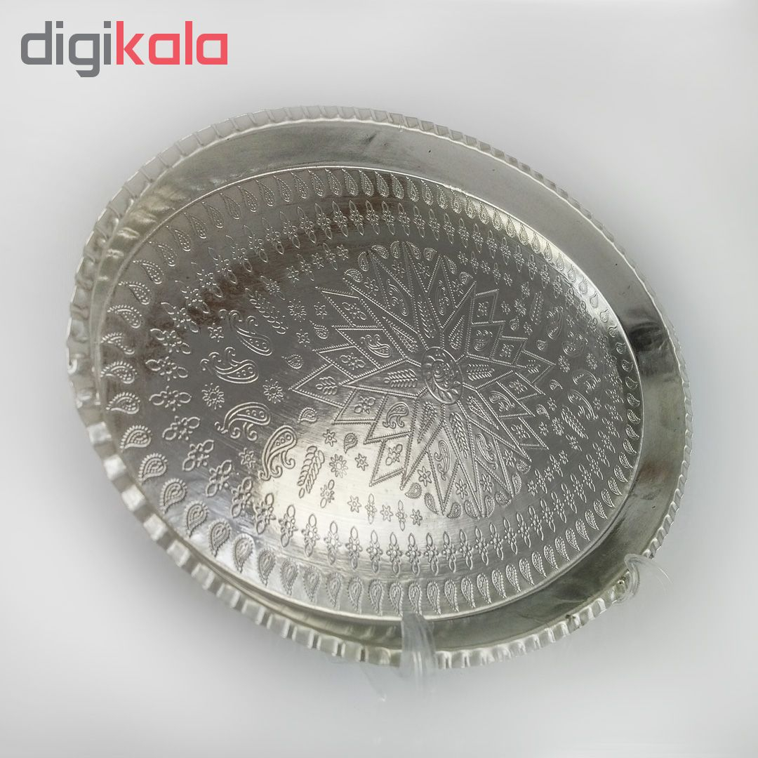سینی مسی طرح بیضی کد 4010 سایز 7 قطر 38 سانتی متر