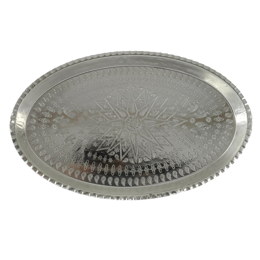 سینی مسی طرح بیضی کد 4010 سایز 8 قطر 41 سانتی متر