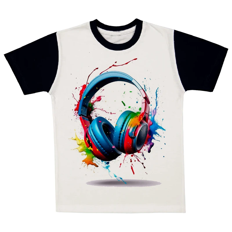 تی شرت آستین کوتاه پسرانه مدل هدفون A197 