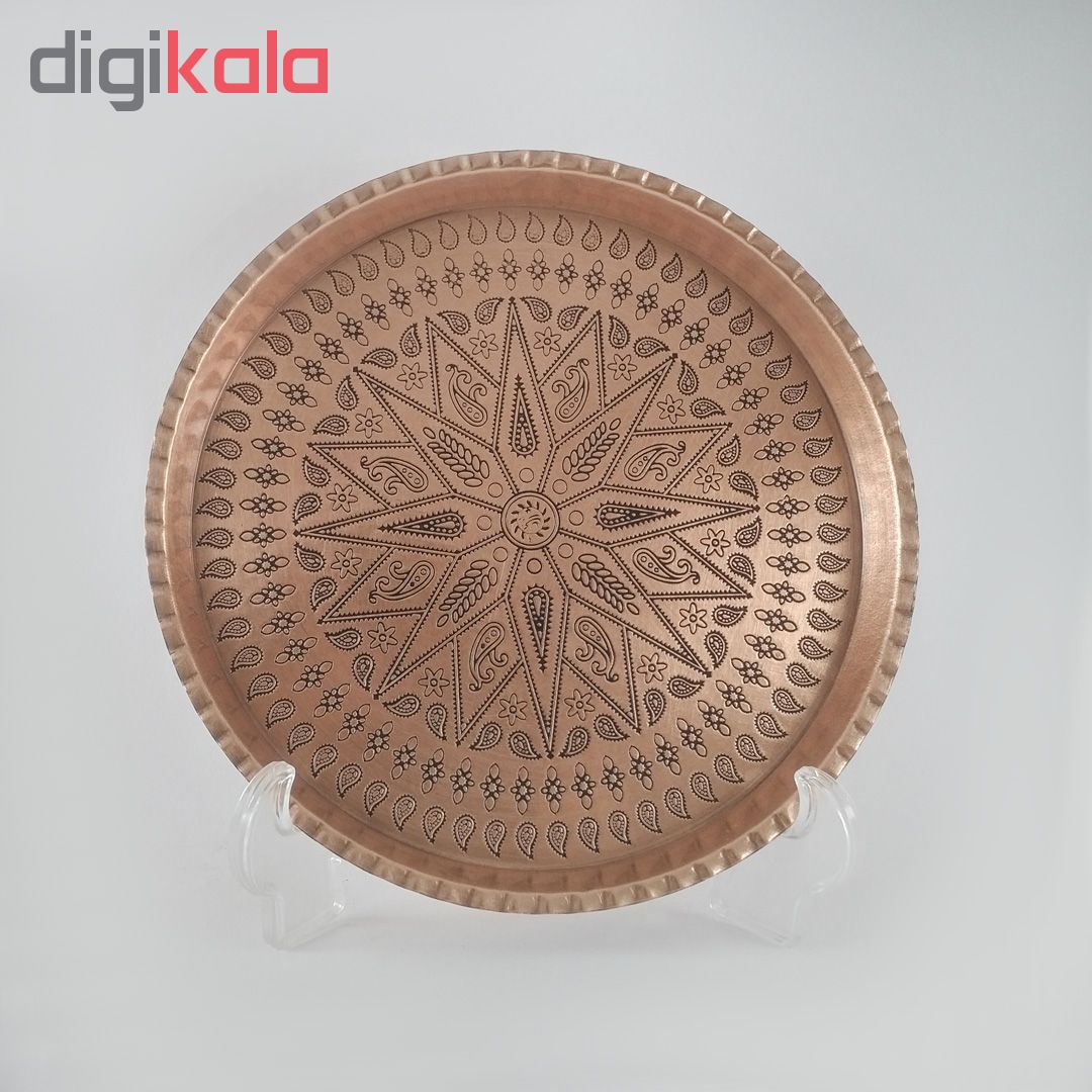 Copper round tray, size 4, diameter 22cm, code 4009